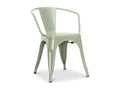 Dining chair with armrests - Steel - New edition - Lumenao Pale Green OSGA61716
