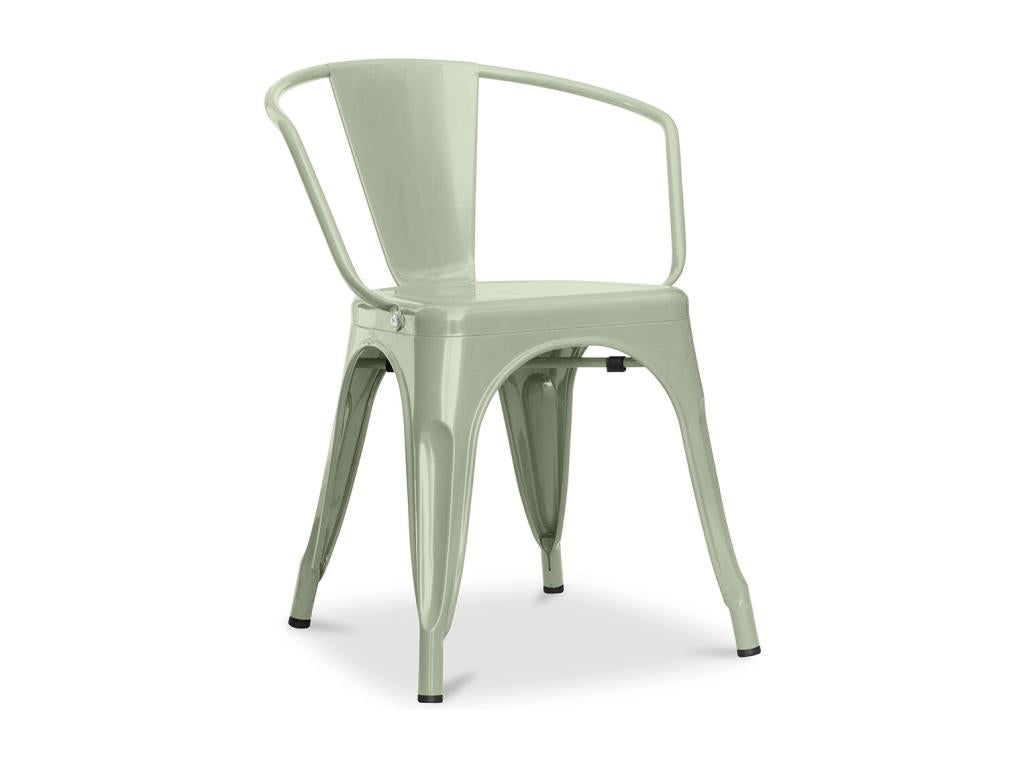 Dining chair with armrests - Steel - New edition - Lumenao Pale Green OSGA61716