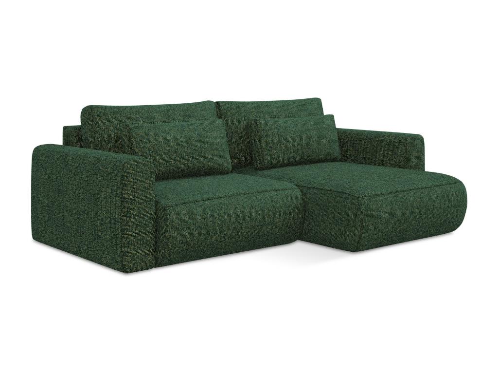Zensova 2.5-seater right-hand corner sofa bed in textured green - Zensova LZLI81137