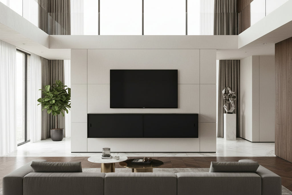 Zensova wall-mounted TV unit with LED lighting, 180x31x38 cm, CACC35195