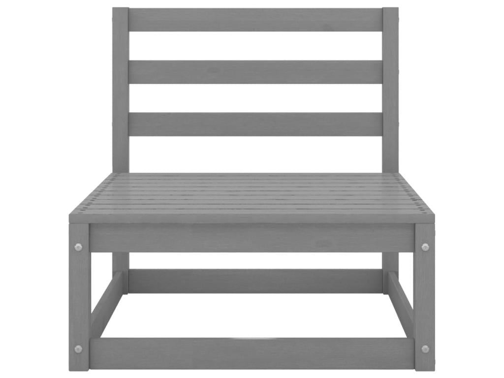5-piece garden furniture set, grey, solid pine wood, 8 XWGE30999
