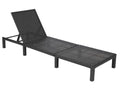 Poly-Rattan Lumenao-A51 Sun Lounger, anthracite, grey cushion, TEXU42810