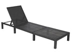 Poly-Rattan Lumenao-A51 Sun Lounger, anthracite, grey cushion, TEXU42810