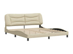 Bed frame with headboard, cream, 180x200 cm, Zensova XIJR93829