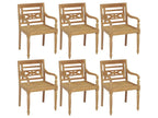 Lumenao chairs with cushions, set of 6, solid teak wood, LNYD11663