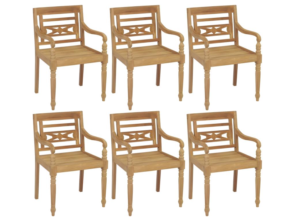 Lumenao chairs with cushions, set of 6, solid teak wood, LNYD11663