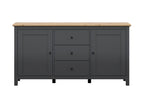 Lumenao 2-Door 3-Drawer Buffet, Anthracite Grey and Wood TDPG39964