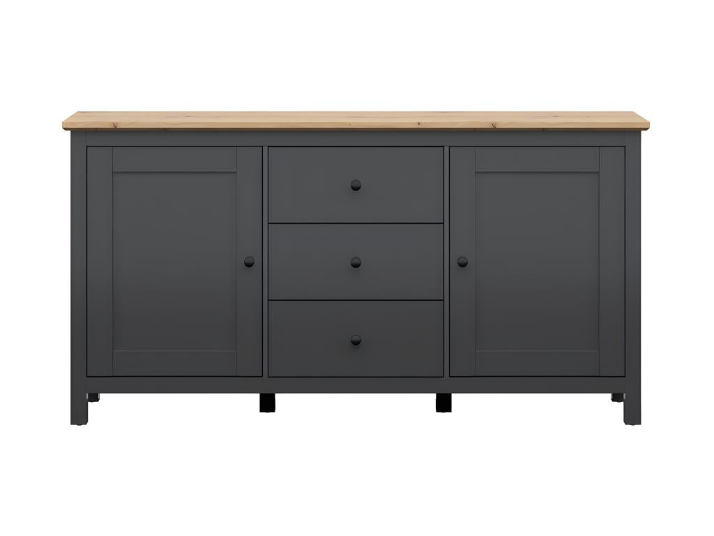 Lumenao 2-Door 3-Drawer Buffet, Anthracite Grey and Wood TDPG39964