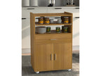 Zensova Wooden Kitchen Trolley Serving Trolley Rolling Shelf Zensova Drawer Zensova Beech QKTP69337