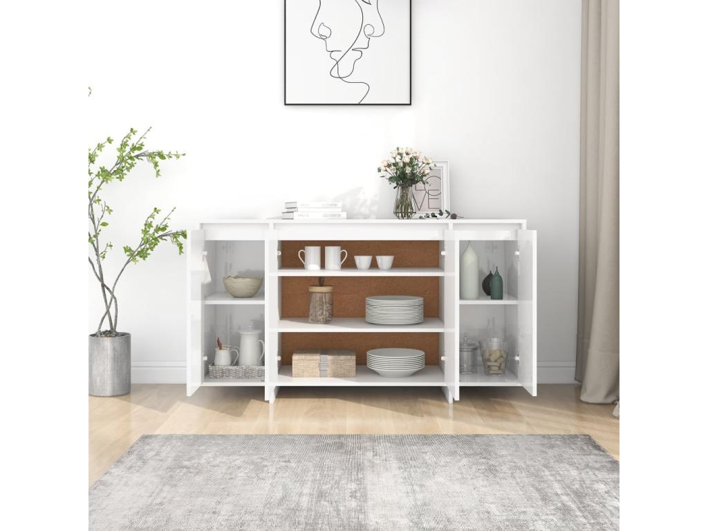 Glossy white sideboard 135x41x75 cm Zensovaingénierie CHCL93276