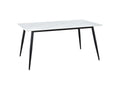 160cm table in white marbled ceramic with flared black metal legs - Lumenao 2 GXDV18198