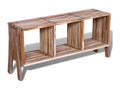 Stackable TV stand in recycled teak with 3 shelves QZPW63464
