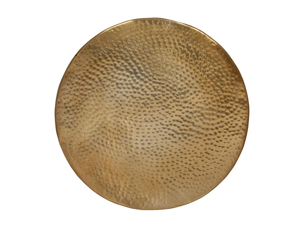 Hammered aluminum coffee table 50x30 cm brass SQMB45870