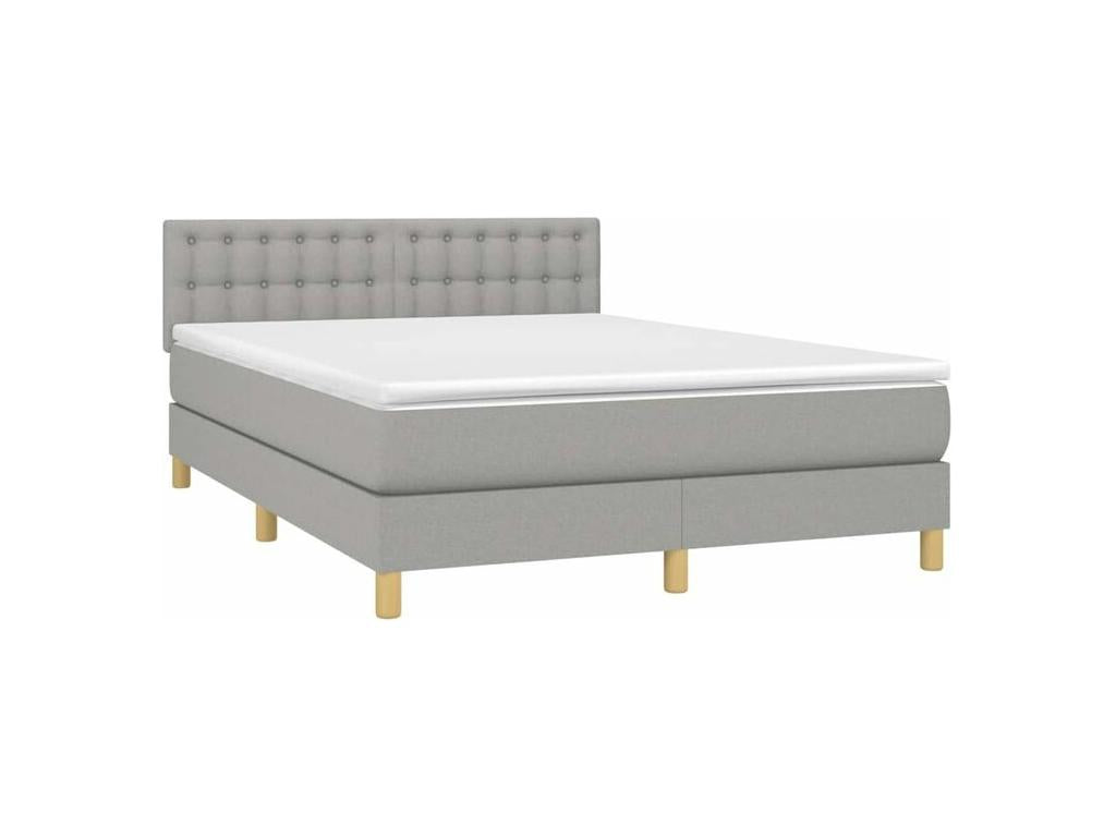 Zensova bed with mattress, light grey, 140x200 cm, Zensova NBHA93161