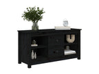 Black TV stand 103x36.5x52 cm Solid pine wood APDO69066