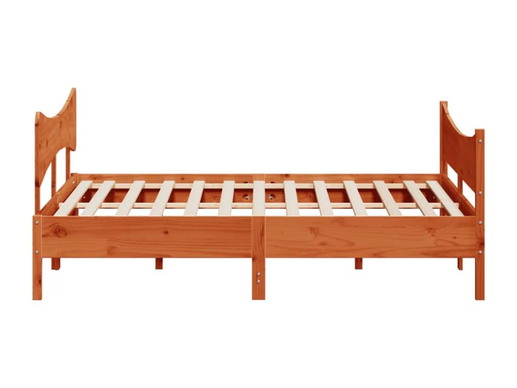 Bed frame without mattress, brown wax finish, 180x200cm, solid pine wood, YEVG04041