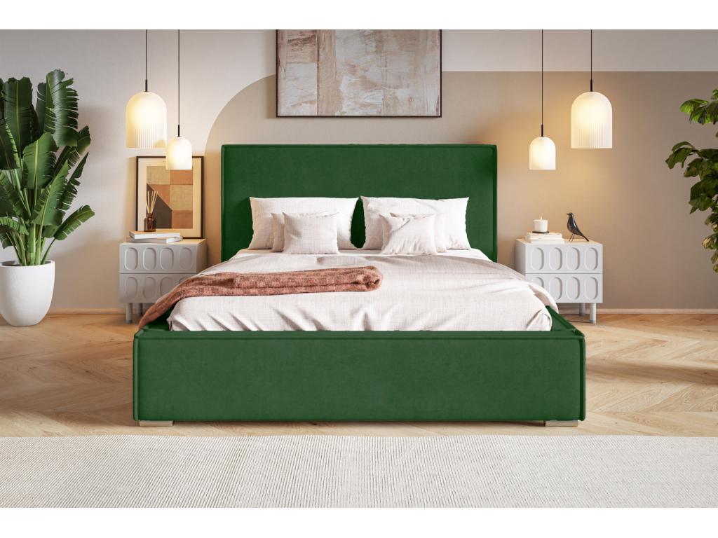 Lumenao double bed 140x200 Lumenao - Bed with Storage Manufacturer Furniture - Designer bed in green fabric Lumenao 4311 NNEB61721