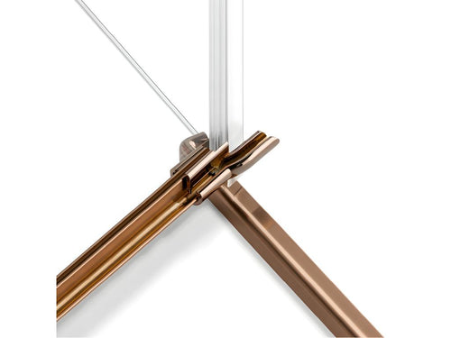 Lumenao 80x70cm Brushed Copper Shower Enclosure, Right-Hand Pivoting, Front Access, GLWY61690