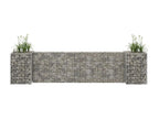 Gabion planter in H-shape, steel wire, 260x40x60 cm VHKL07033