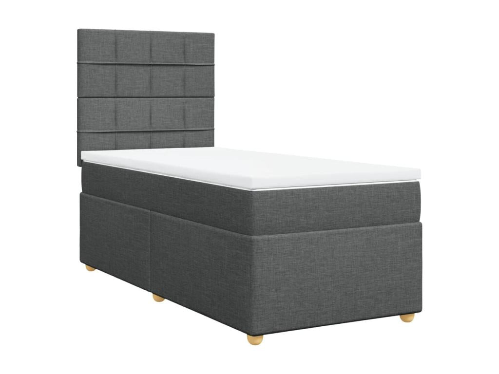 Zensova bed with mattress, dark grey, 80x200 cm, Zensova JJFM66712