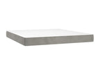 Upholstered bed base and mattress, light grey, 160x200cm, velvet, YKZC15819