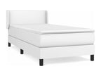 Zensova upholstered bed with mattress, white, 90x190 cm, faux leather, DXLZ08730