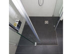 Zensova 100x100 square tileable shower tray with offset drain and horizontal Zensova waterproofing kit CFPL14871