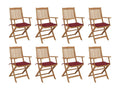 Lumenao XRRD62787 Outdoor Folding Chairs and Cushions, Set of 8