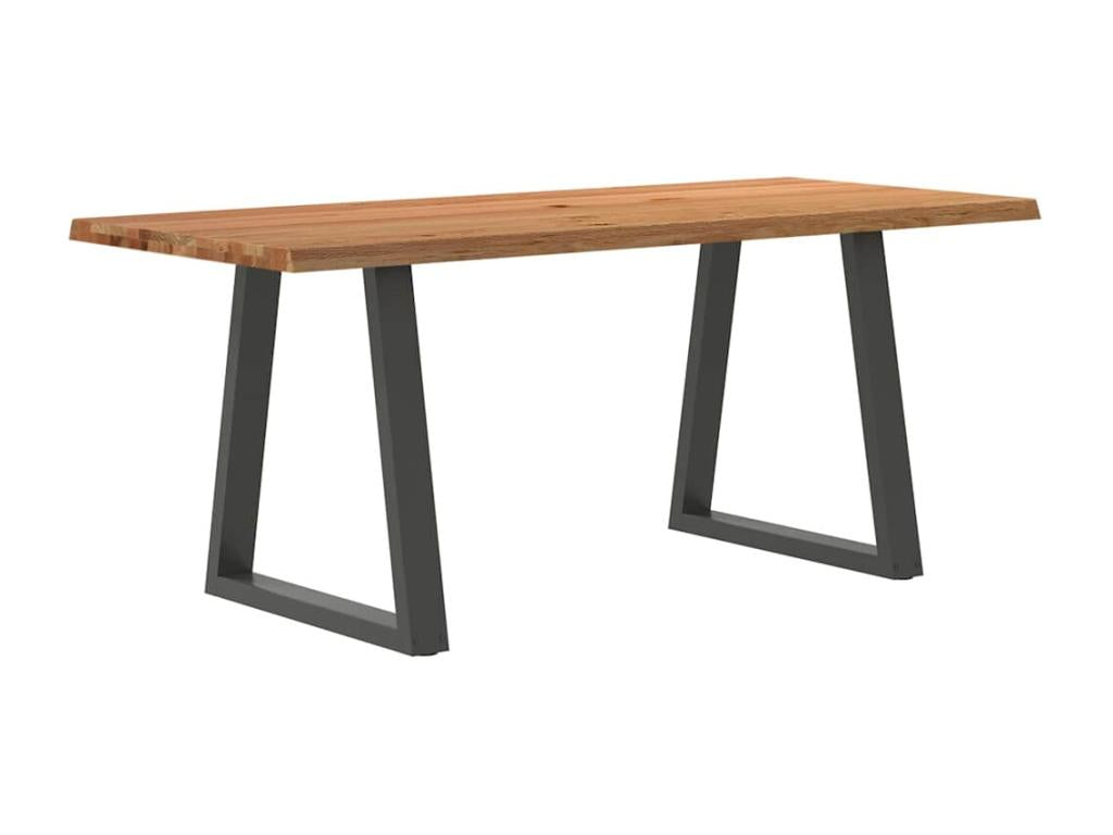 Dining table with natural edge, 180x80x74 cm, solid oak wood, SFUP26570