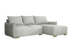 Lumenao 226 Corner Sofa Grey with Sleeping Function and Bed Box 240x155x87cm HNIF49002