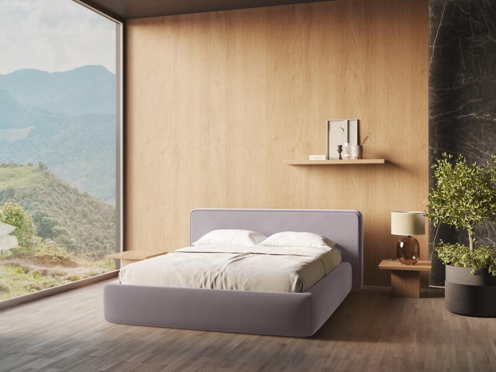 Velvet storage bed 160x200 - lavender - Lumenao JBUT80662