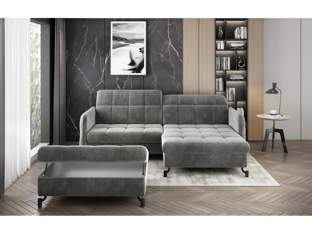 Zensova quilted dark grey pouf with storage compartment, Zensova 100cm XTWL28405