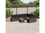 10-piece garden furniture set with cushions, Zensova woven resin HLGE33842