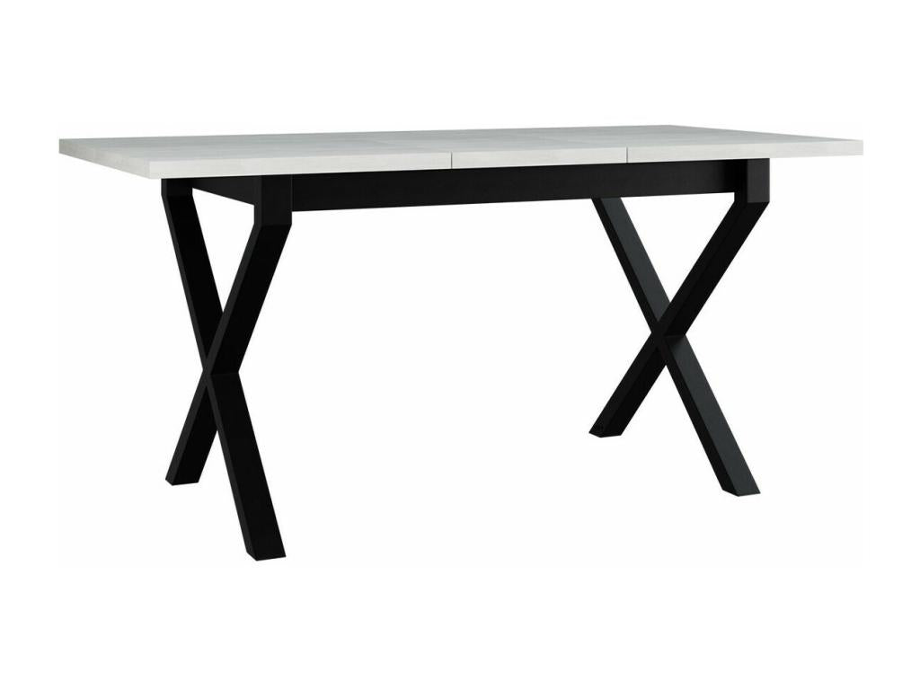 Victorville 300 White - Black Table 75x80x140cm Extension Laminate Metal QEAY61572