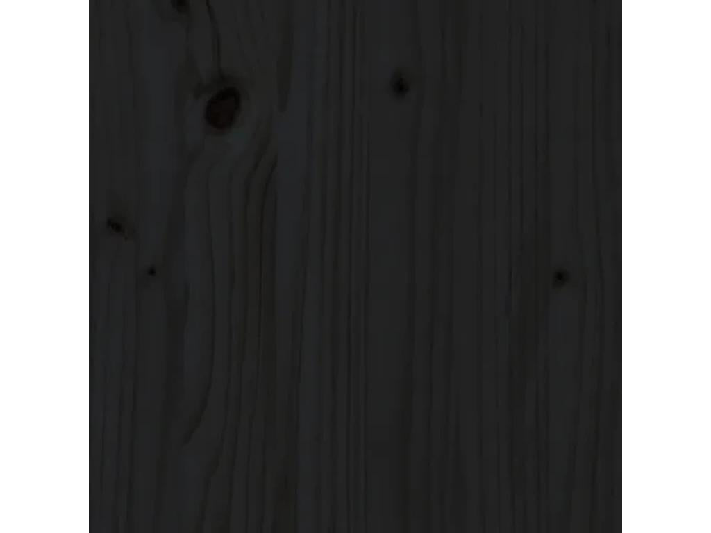 Black bed frame, solid pine wood, 200x200 cm MBDU97644