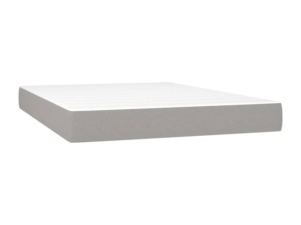 Upholstered bed base with mattress, light grey, 140x190cm, fabric YWLF24582