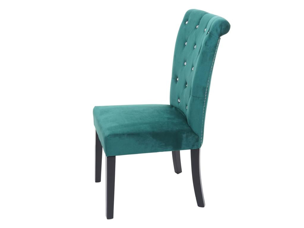 Zensova-D22 dining chair, set of 2, dark green, black legs, YAWT53795