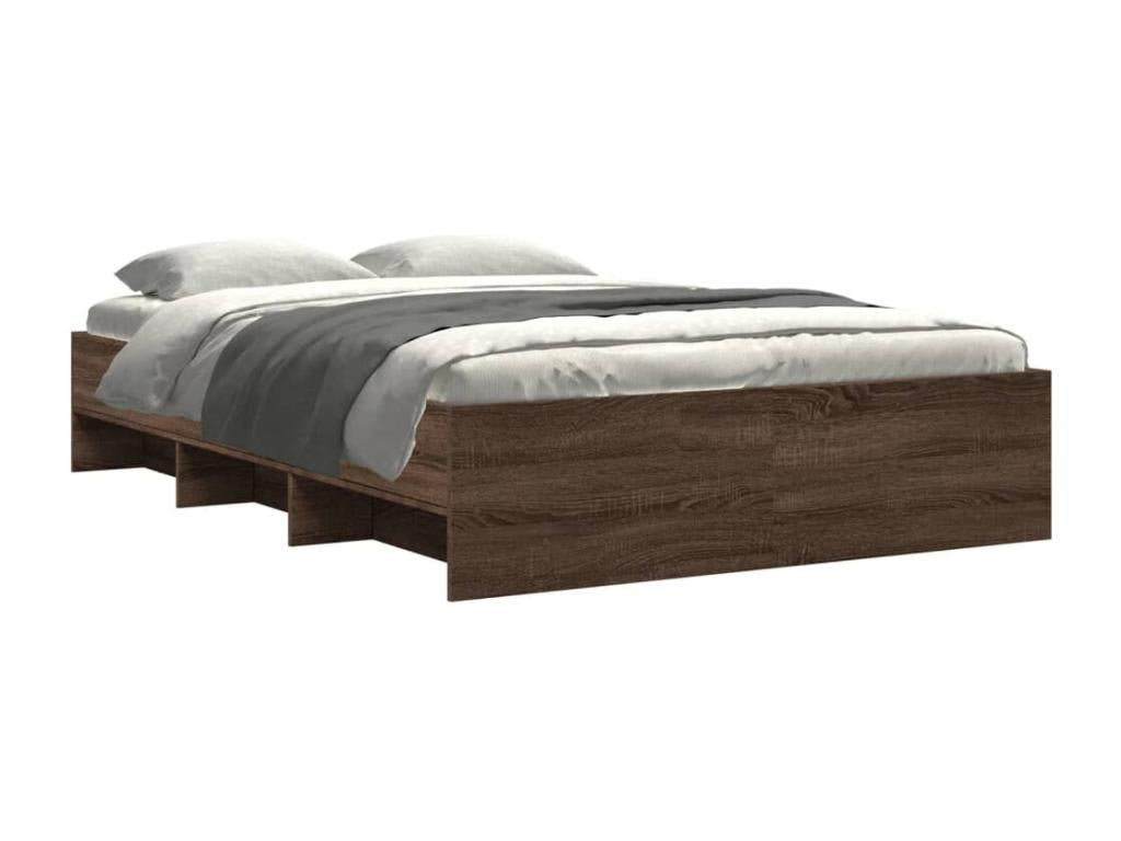 Bed frame without mattress brown oak 120x190 cm WBPM29293