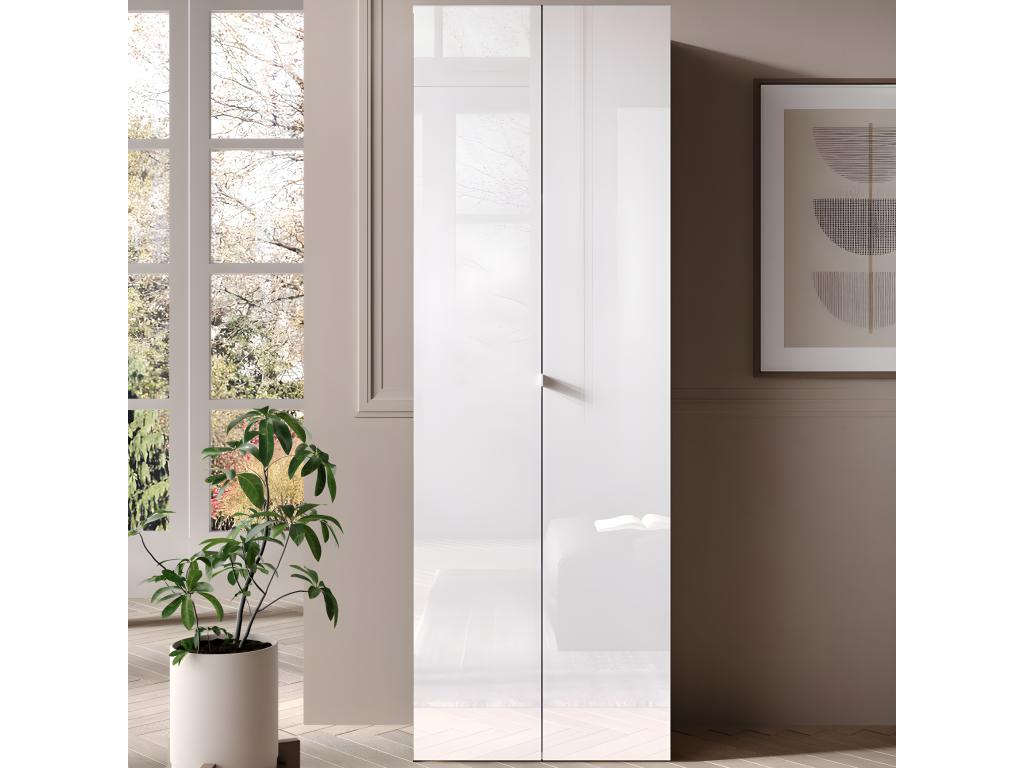 Office cabinet with 2 doors and 3 shelves, glossy white lacquer - Zensova PEKJ48537