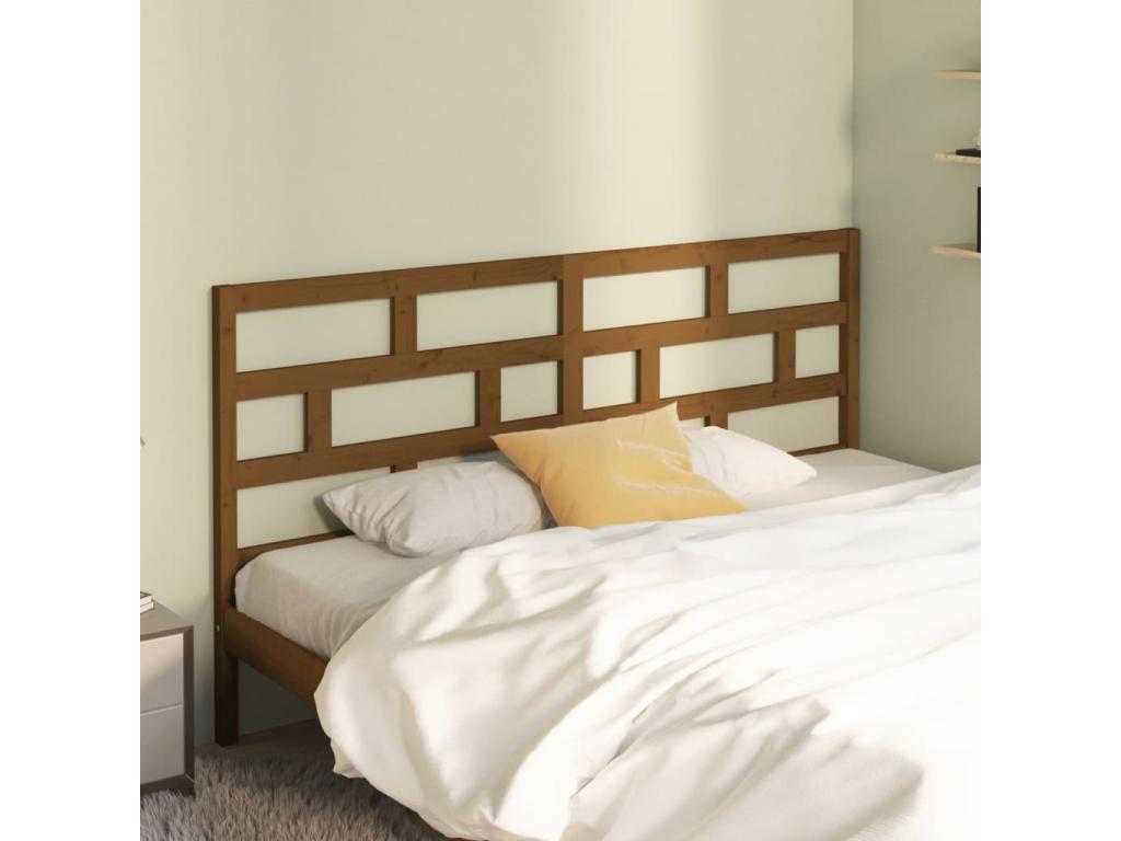 Honey brown headboard 206x4x100 cm Solid pine wood IFHO44974