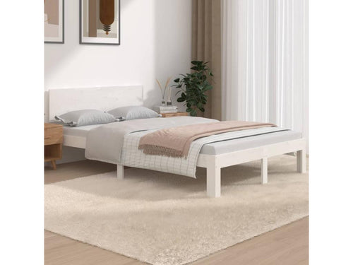 White Solid Wood Bed Frame 120x190 cm Small Double NSVA43212