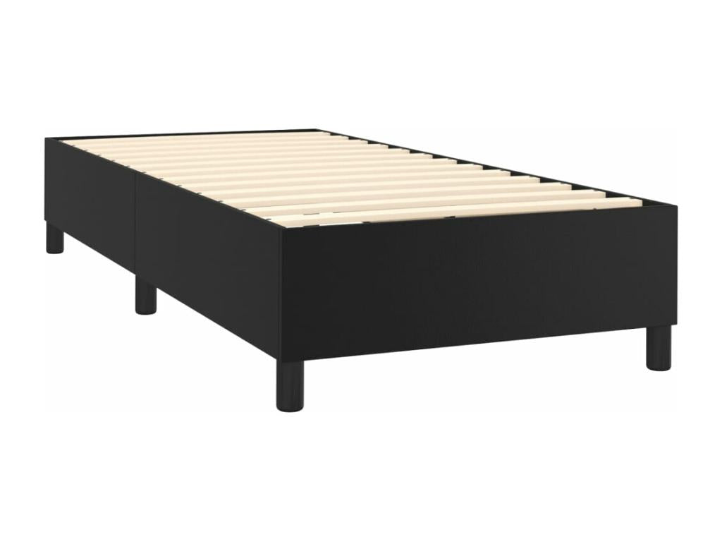 Lumenao bed base with black 80x200 faux leather mattress QNTC77771