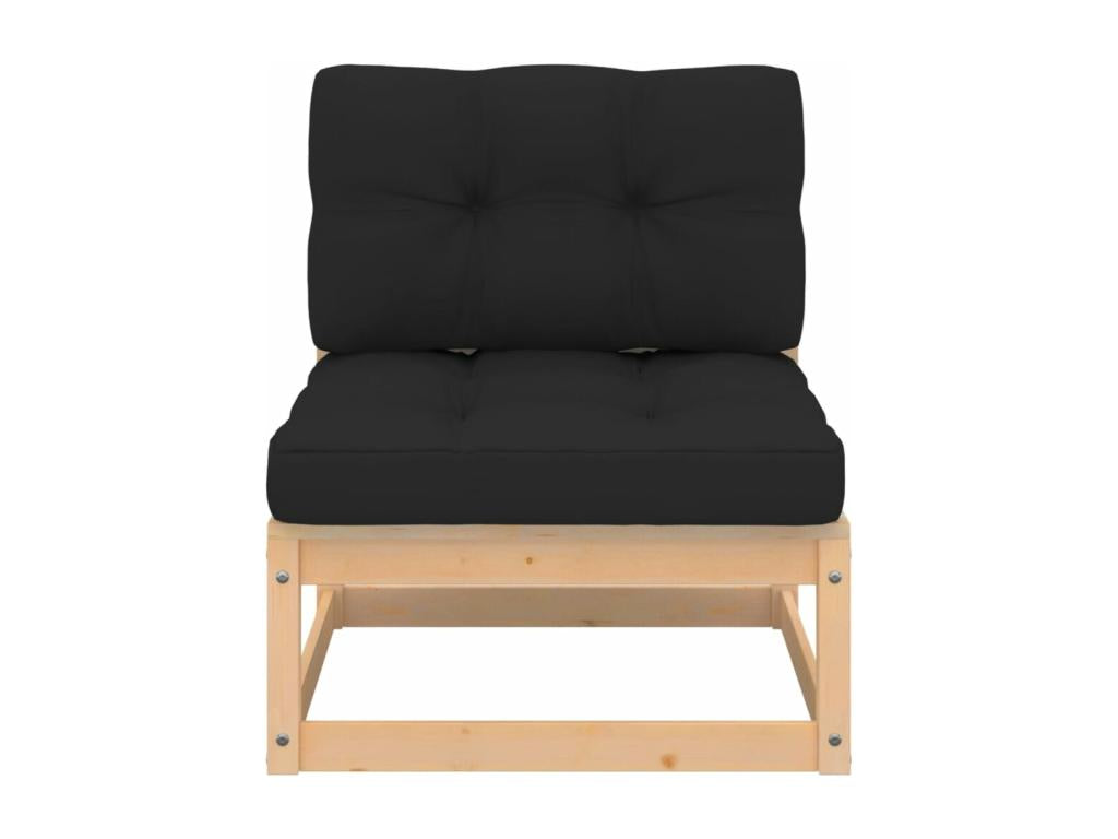 7-piece garden furniture set with cushions, solid pine wood SKFA76485