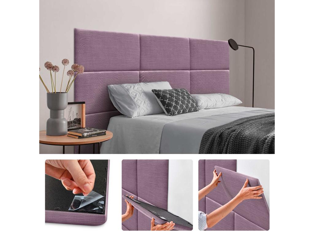 Zensova Set of 8 Self-Adhesive Linen Wall Panels, Sound Absorbing, Shockproof, and Headboards, 60x40cm x8 EIEO98256