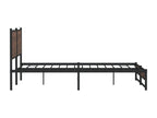 Metal bed frame without mattress, brown oak, 193x203 cm, IMYI92015