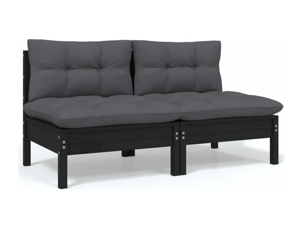 13-piece garden furniture set with cushions, anthracite pine wood DGMP39127