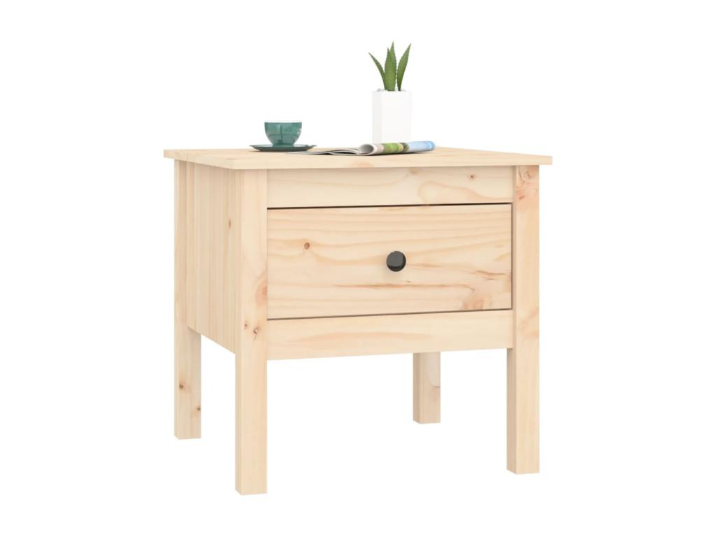 Side table 50x50x49 cm Solid pine wood VQOQ18943