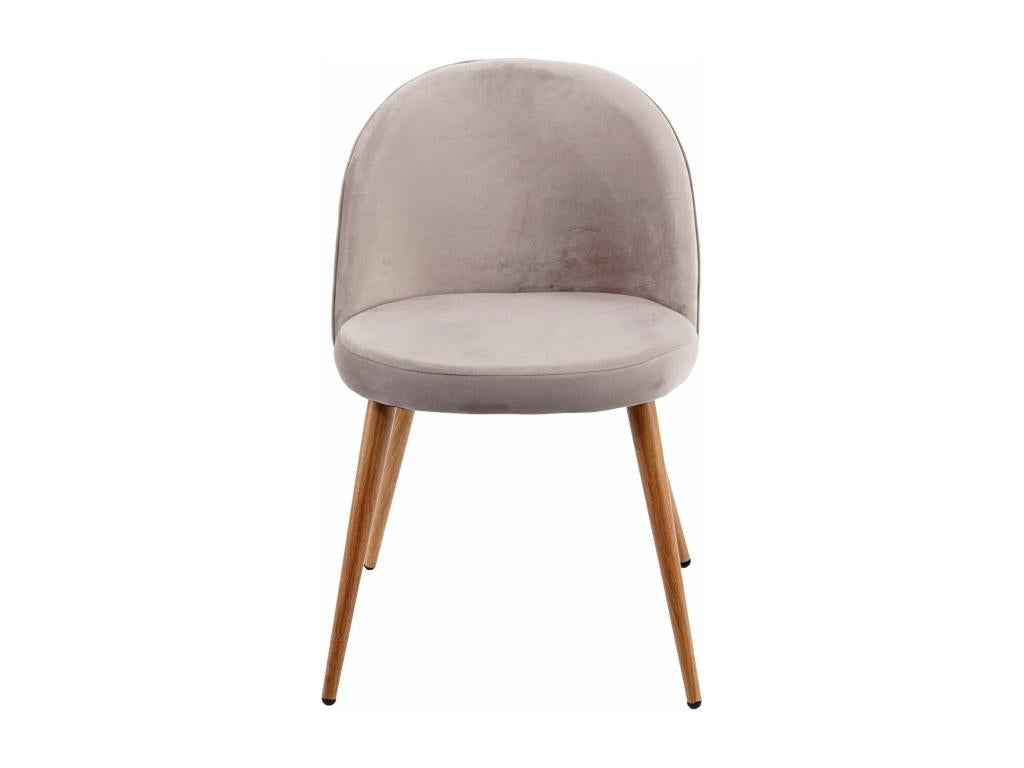 4x Zensova-D53 dining chairs, retro 1950s style armchair in velvet - grey brown DNHO17988