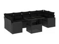 8-piece garden furniture set with cushions, black woven resin CGCZ48484