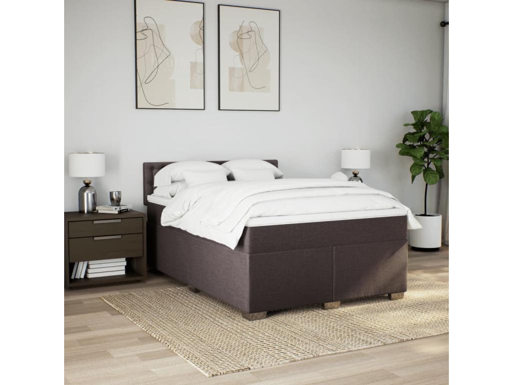 Zensova bed with mattress, dark brown, 140x200 cm, RVHT33565